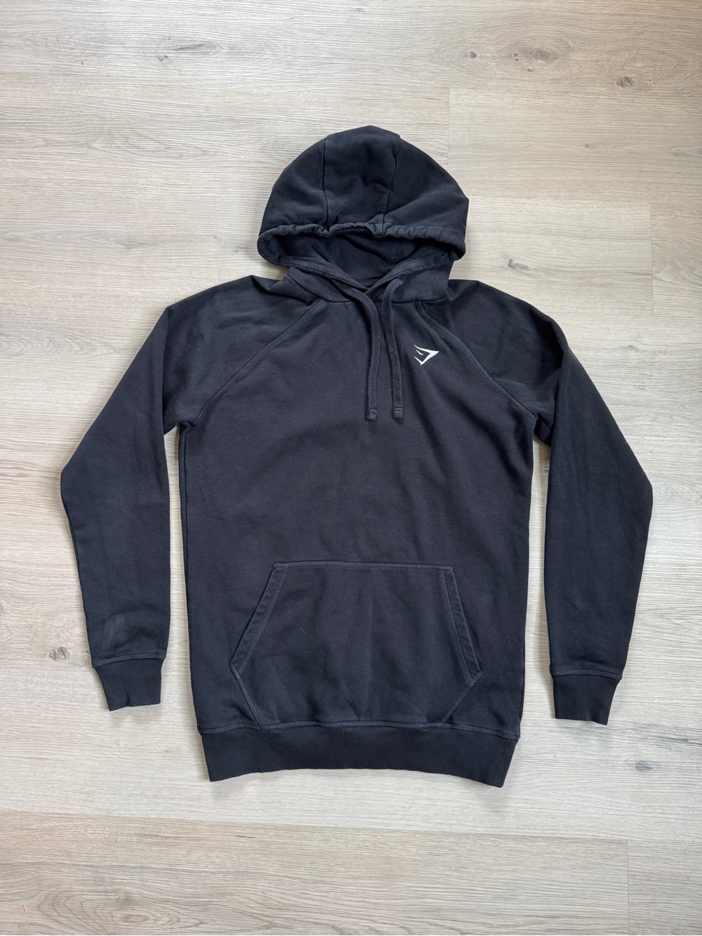 Gymshark Black Men's Pullover Hoodie with Small Logo
